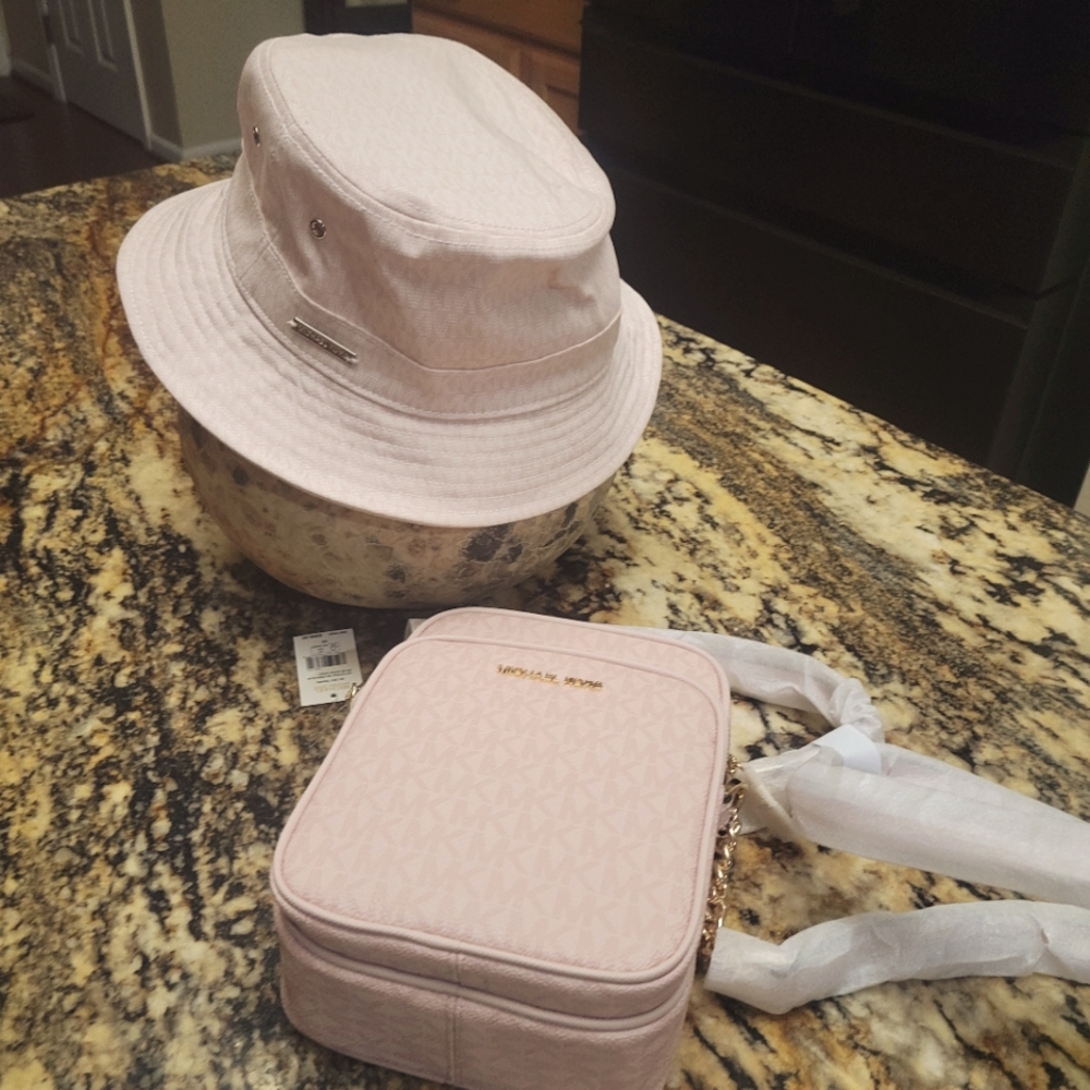 Michael Kors purse and matching bucket hat